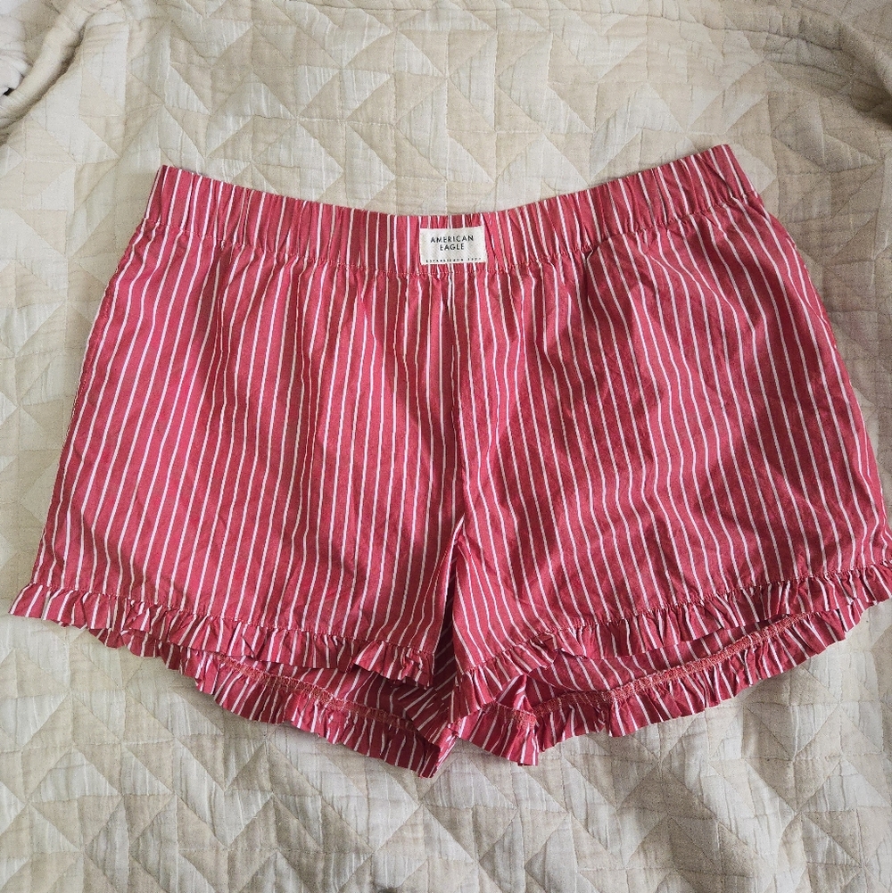 American Eagle Outfitters Red and White Striped Garment